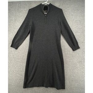 Tommy Bahama Pickford Cable Knit Sweater Dress Women Size Medium Gray 4/1 Zip